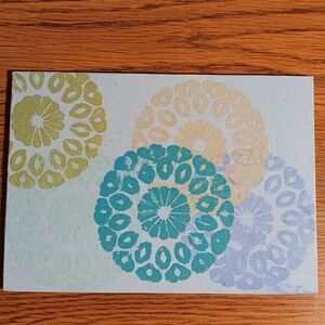 Acrylic 5x7 Lotus Olive, Blue, Cream Canvas Art in Soft Hues